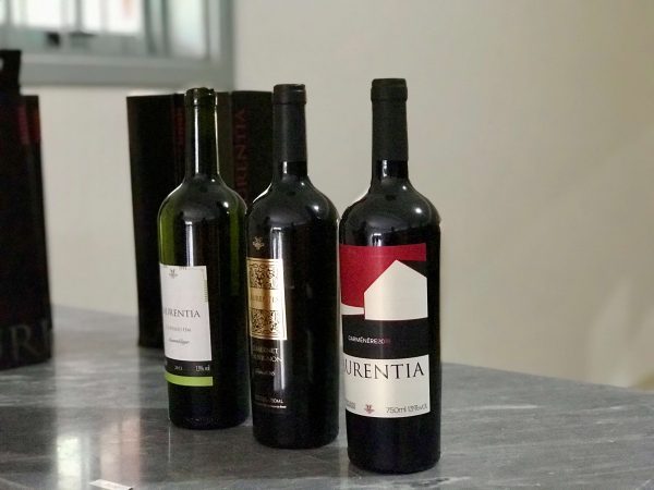 garrafas de vinho da vinícola laurentia
