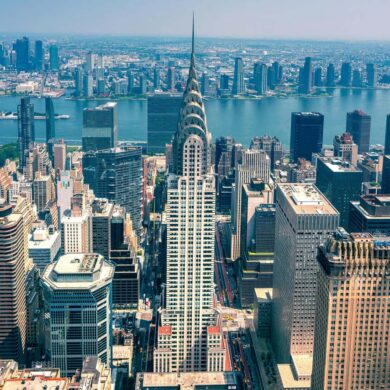 imagem aérea de prédios de Nova York